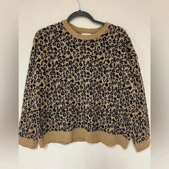 &Merci 100% Mohair Crew Neck Animal Print Sweater Size small - Picture 2 of 8